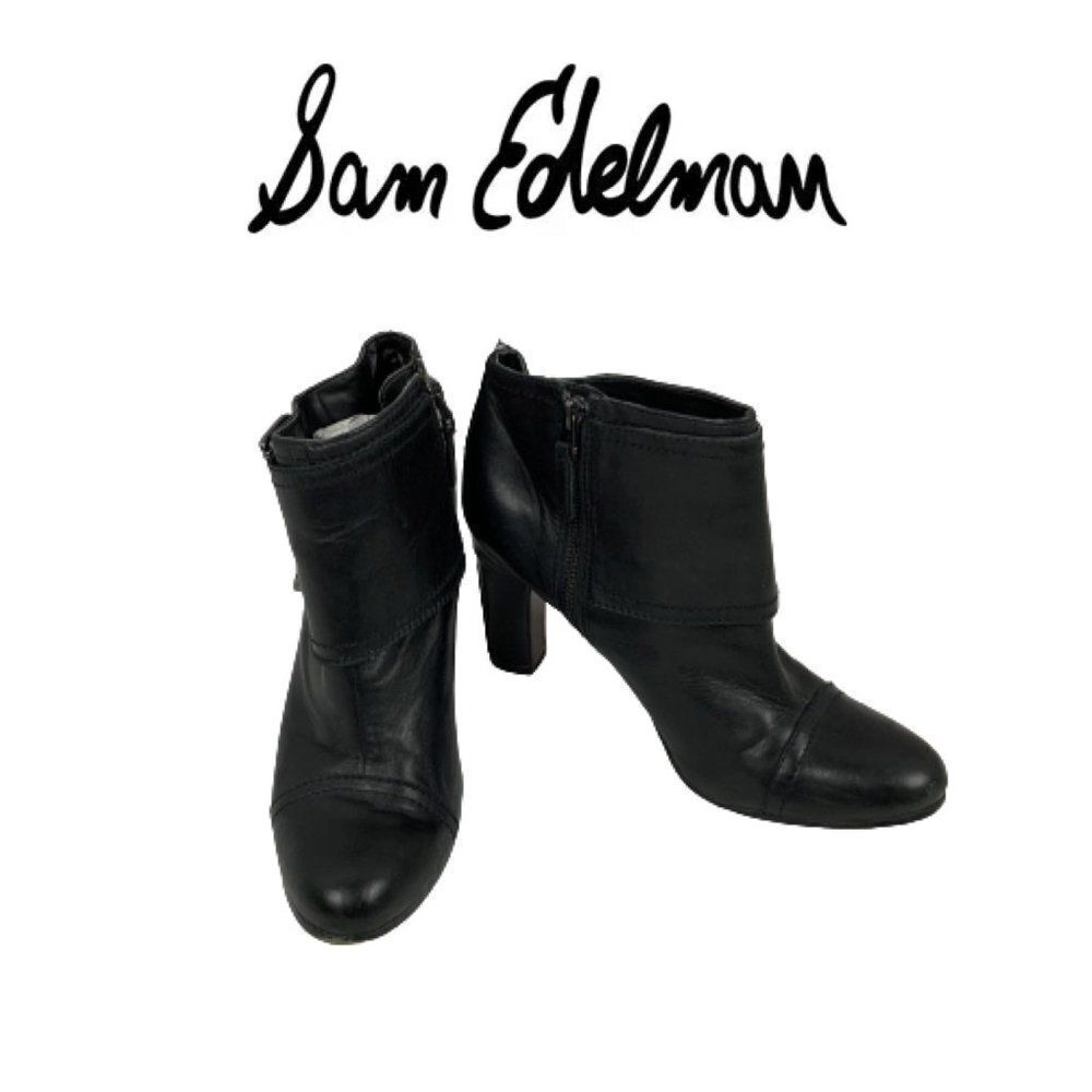 Sam Edelman Black Leather Ankle Boots. Sz 9.5